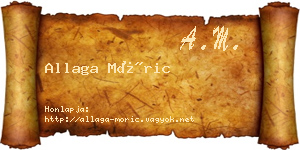 Allaga Móric névjegykártya